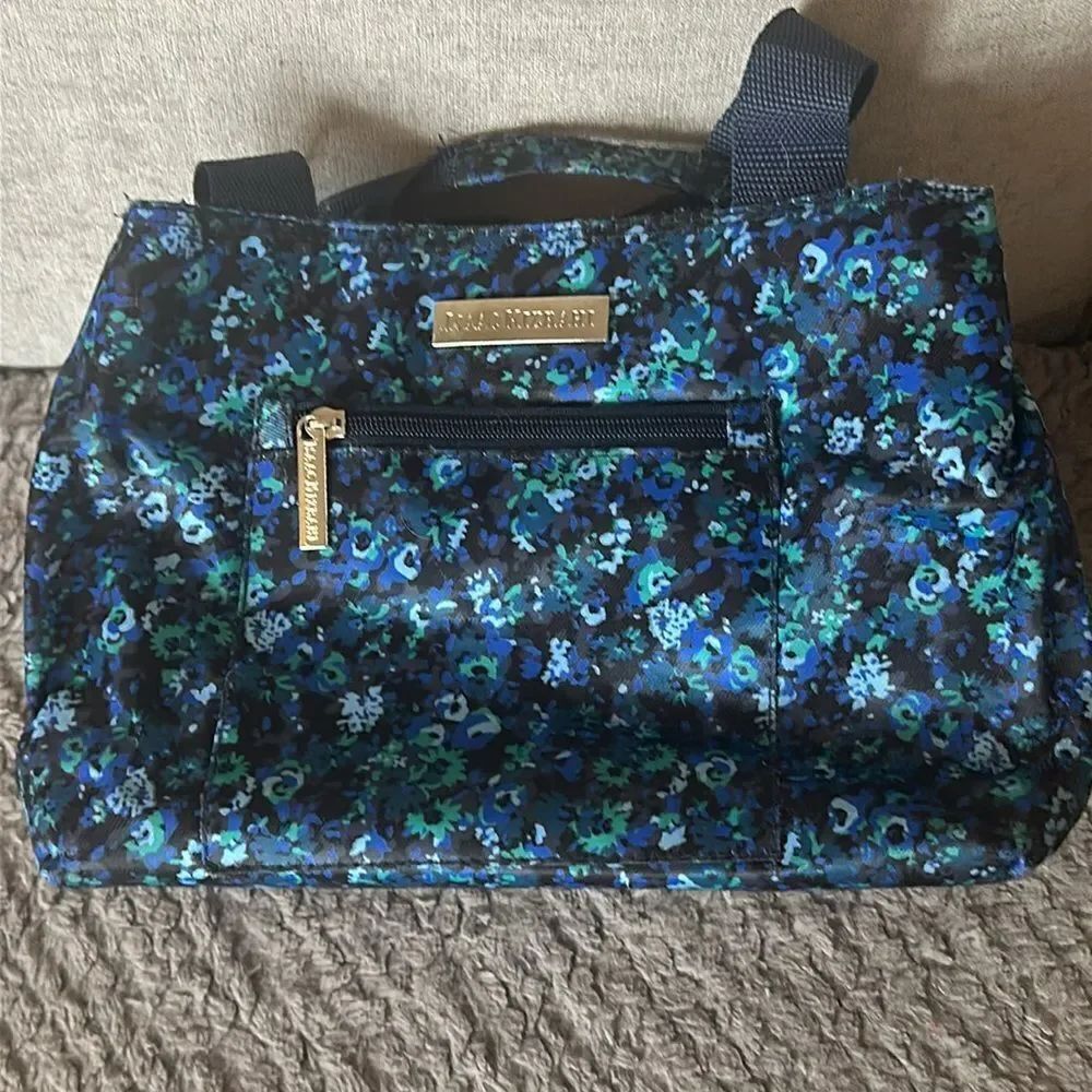 Isaac Mizrahi Insulated Blue Floral Lunch Tote Bag!